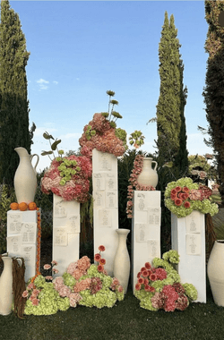 Garden-party palette and stationery detail